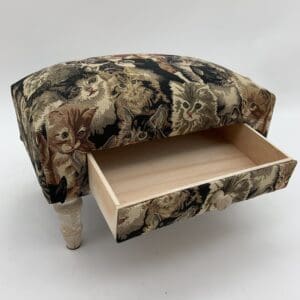 MSL Cat Fabric Footstool With Drawer