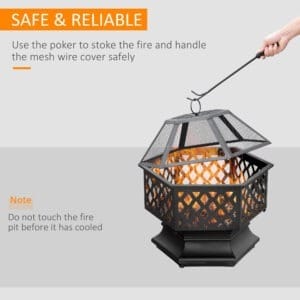 Homcom Fire Pit with Screen Cover