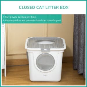 Pawhut Cat Litter Tray w/ Front Entrance