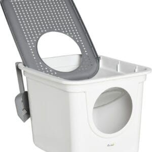 Pawhut Cat Litter Tray w/ Front Entrance