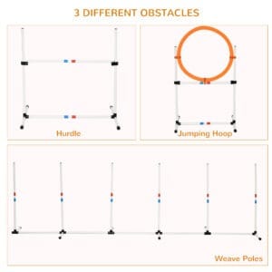 Pawhut 3pc Portable Pet Agility Training Set