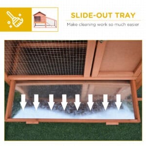 Pawhut Wood Rabbit Hutch w/ Roof Ramp