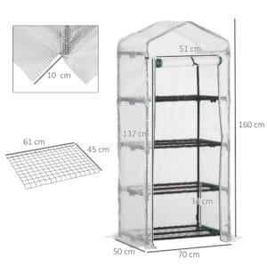 Outsunny 4 Tier Mini Greenhouse