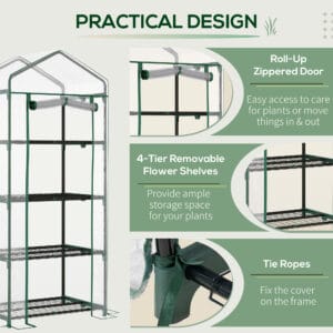 Outsunny 4 Tier Mini Greenhouse