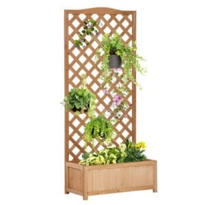 Outsunny Wooden Planter Box w/ Trellis