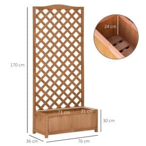 Outsunny Wooden Planter Box w/ Trellis