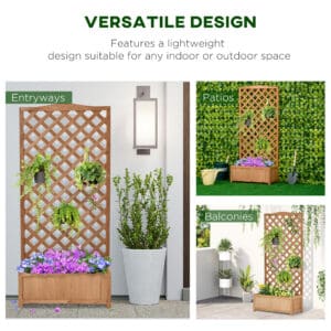 Outsunny Wooden Planter Box w/ Trellis