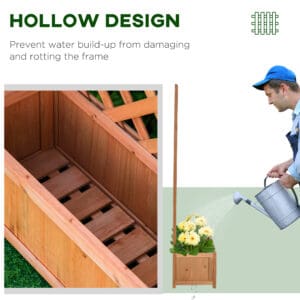 Outsunny Wooden Planter Box w/ Trellis