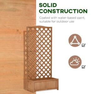 Outsunny Wooden Planter Box w/ Trellis
