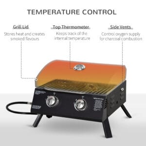 Outsunny 2 Burner Portable Gas BBQ Grill