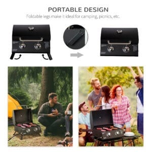 Outsunny 2 Burner Portable Gas BBQ Grill