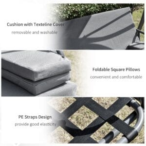 Outsunny 2-in-1 Swing Bench 3 Seater Grey