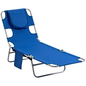 Outsunny Sun Lounger Chaise Lounge Face Cavity