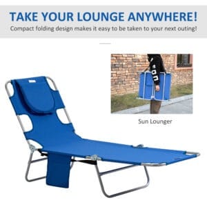 Outsunny Sun Lounger Chaise Lounge Face Cavity