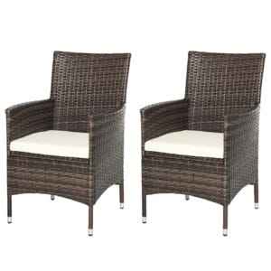 Outsunny 2 Seater Rattan Armchair w/ Armrests