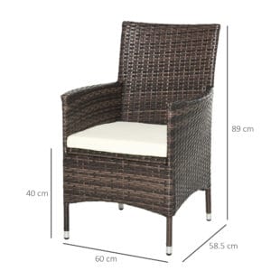 Outsunny 2 Seater Rattan Armchair w/ Armrests
