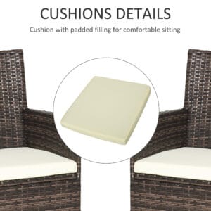 Outsunny 2 Seater Rattan Armchair w/ Armrests