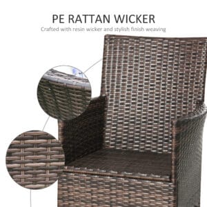Outsunny 2 Seater Rattan Armchair w/ Armrests