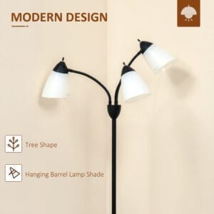 Homcom Arc Tree Floor Lamp 3 Rotating Lights