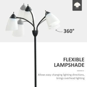 Homcom Arc Tree Floor Lamp 3 Rotating Lights