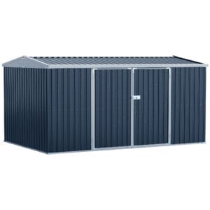 Outsunny Garden Shed Steel Grey