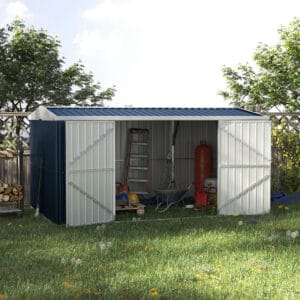 Outsunny Garden Shed Steel Grey