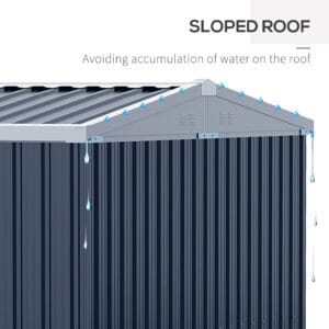 Outsunny Garden Shed Steel Grey