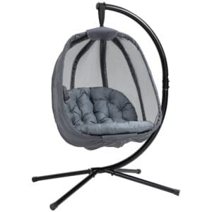 Outsunny Hanging Egg Chair w/ Cushion Grey