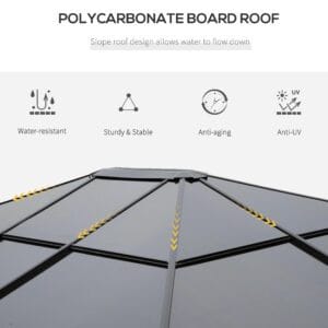 Outsunny Hardtop Gazebo w/ Polycarbonate Curtains