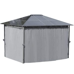 Outsunny Hardtop Gazebo w/ Polycarbonate Curtains