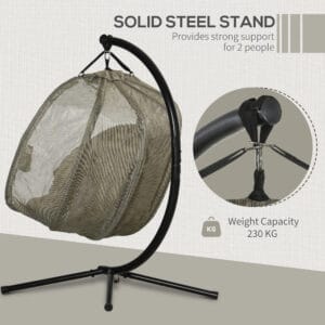 Outsunny Double Hanging Egg Chair