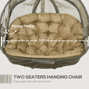 Outsunny Double Hanging Egg Chair