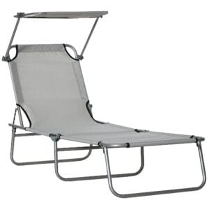 Outsunny Sun Lounger w/ Sunshade Recliner