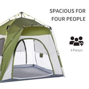 Outsunny 4 Man Pop Up Tent Automatic