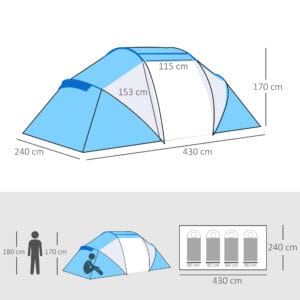Outsunny 4-6 Persons Dome Tent Family