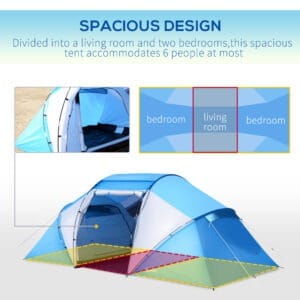 Outsunny 4-6 Persons Dome Tent Family