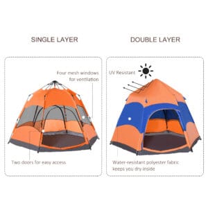 Outsunny 4 Person Pop Up Tent Festival Hiking