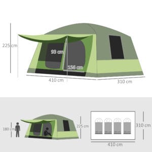 Outsunny Dome Tent Two Room w/ Porch