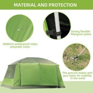 Outsunny Dome Tent Two Room w/ Porch