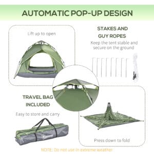 Outsunny 2 Man Pop Up Camping Tent