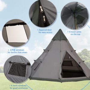 Outsunny 6-7 Person Camping Tent