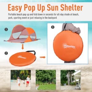 Outsunny Beach Tent Automatic Pop Up