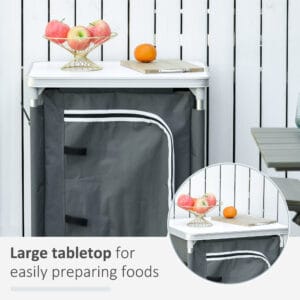 Outsunny Kitchen Station 2-shelf Camping Cupboard
