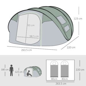 Outsunny 4-5 Person Dome Pop-up Tent