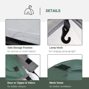 Outsunny Compact Tent w/ Mesh Vents