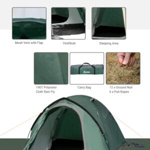 Outsunny Compact Tent w/ Mesh Vents