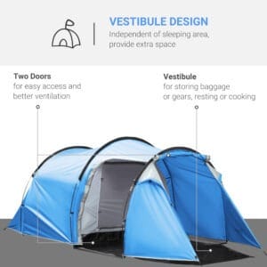 Outsunny 3 Man Camping Tent 2 Rooms