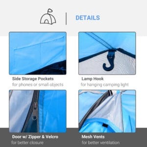 Outsunny 3 Man Camping Tent 2 Rooms