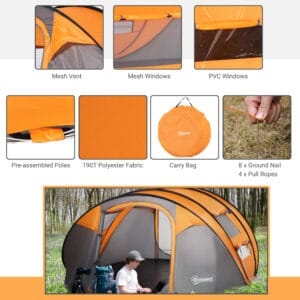 Outsunny Camping Dome Tent Pop-up
