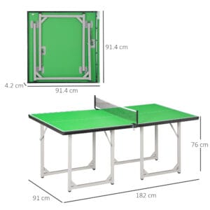 Homcom Tennis Table with Net 182cm Green